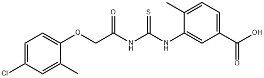 3-[[[[(4-CHLORO-2-METHYLPHENOXY)ACETYL]AMINO]THIOXOMETHYL]AMINO]-4-METHYL-BENZOIC ACID Struktur