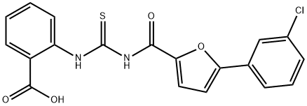 2-[[[[[5-(3-CHLOROPHENYL)-2-FURANYL]CARBONYL]AMINO]THIOXOMETHYL]AMINO]-BENZOIC ACID Struktur