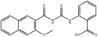 2-[[[[(3-METHOXY-2-NAPHTHALENYL)CARBONYL]AMINO]THIOXOMETHYL]AMINO]-BENZOIC ACID Struktur