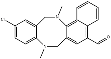 11-CHLORO-8,14-DIMETHYL-7,8,13,14-TETRAHYDROBENZO[F]NAPHTHO[1,2-B][1,5]DIAZOCINE-5-CARBALDEHYDE Struktur