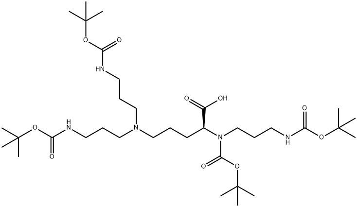 N-ALPHA-BOC-N-ALPHA-N-DELTA-N-DELTA-TRIS(3-BOC-AMINOPROPYL)-L-ORNITHINE Struktur