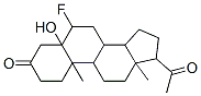 17-acetyl-6-fluoro-5-hydroxy-10,13-dimethyl-2,4,6,7,8,9,11,12,14,15,16 ,17-dodecahydro-1H-cyclopenta[a]phenanthren-3-one Struktur