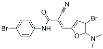 2-Propenamide,  3-[4-bromo-5-(dimethylamino)-2-furanyl]-N-(4-bromophenyl)-2-cyano- Struktur