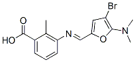 Benzoic  acid,  3-[[[4-bromo-5-(dimethylamino)-2-furanyl]methylene]amino]-2-methyl- Struktur