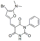 2,4,6(1H,3H,5H)-Pyrimidinetrione,  5-[[4-bromo-5-(dimethylamino)-2-furanyl]methylene]-1-phenyl- Struktur