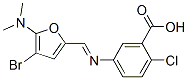 Benzoic  acid,  5-[[[4-bromo-5-(dimethylamino)-2-furanyl]methylene]amino]-2-chloro- Struktur