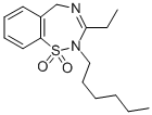 1,2,4-Benzothiadiazepine, 2,5-dihydro-3-ethyl-2-hexyl-, 1,1-dioxide Struktur