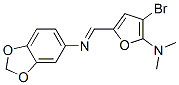 1,3-Benzodioxol-5-amine,  N-[[4-bromo-5-(dimethylamino)-2-furanyl]methylene]- Struktur