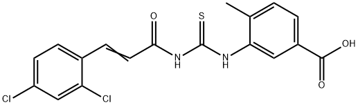 3-[[[[3-(2,4-DICHLOROPHENYL)-1-OXO-2-PROPENYL]AMINO]THIOXOMETHYL]AMINO]-4-METHYL-BENZOIC ACID Struktur