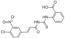 2-[[[[3-(4-CHLORO-3-NITROPHENYL)-1-OXO-2-PROPENYL]AMINO]THIOXOMETHYL]AMINO]-BENZOIC ACID Struktur