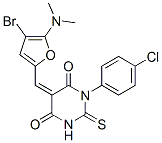 4,6(1H,5H)-Pyrimidinedione,  5-[[4-bromo-5-(dimethylamino)-2-furanyl]methylene]-1-(4-chlorophenyl)dihydro-2-thioxo- Struktur