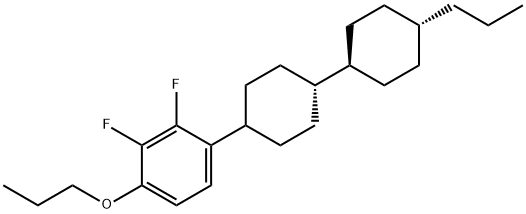 Benzene, 2,3-difluoro-1-propoxy-4-[(trans,trans)-4'-propyl[1,1'-bicyclohexyl]-4-yl]- Structure