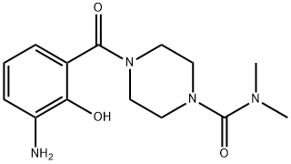 4-(3-aMino-2-hydroxybenzoyl)-N,N-diMethylpiperazine-1-carboxaMide Struktur