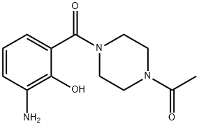 1-(4-(3-aMino-2-hydroxybenzoyl)piperazin-1-yl)ethanone Struktur