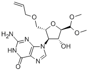 4-(2-AMINO-1,6-DIHYDRO-6-OXO-9H-PURIN-9-YL)-2,5-ANHYDRO-4-DEOXY-6-O-2-PROPENYL-1-(DIMETHYL ACETAL)-L-MANNOSE Struktur