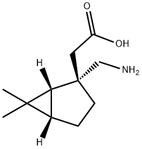 Bicyclo[3.1.0]hexane-2-acetic acid, 2-(aminomethyl)-6,6-dimethyl-, (1R,2S,5S)- (9CI) Struktur