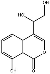 1H-2-Benzopyran-1-one, 4-(1,2-dihydroxyethyl)-4a,8a-dihydro-8-hydroxy- (9CI) Struktur