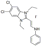 5,6-dichloro-1,3-diethyl-2-[2-(phenylamino)vinyl]-1H-benzimidazolium iodide Struktur