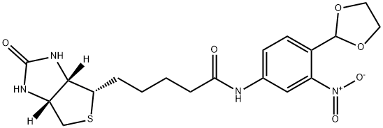 1H-Thieno[3,4-d]iMidazole-4-pentanaMide, N-[4-(1,3-dioxolan-2-yl)-3-nitrophenyl]hexahydro-2-oxo-, (3aS,4S,6aR)- Struktur