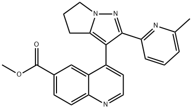 6-Quinolinecarboxylic acid, 4-[5,6-dihydro-2-(6-Methyl-2-pyridinyl)-4H-pyrrolo[1,2-b]pyrazol-3-yl]-, Methyl ester Struktur