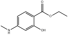 Benzoic acid, 2-hydroxy-4-(methylamino)-, ethyl ester (9CI) Struktur