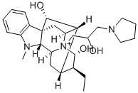 (17R,21-alpha)-17,21-Dihydroxy-4-(2-hydroxy-3-pyrrolidinopropyl)ajmala nium Struktur