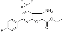 ETHYL 3-AMINO-4-(TRIFLUOROMETHYL)-6-(4-FLUOROPHENYL)FURO[2,3-B]PYRIDINE-2-CARBOXYLATE Struktur