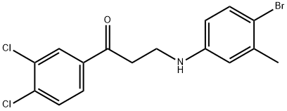 3-(4-BROMO-3-METHYLANILINO)-1-(3,4-DICHLOROPHENYL)-1-PROPANONE Struktur