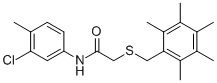 N-(3-CHLORO-4-METHYLPHENYL)-2-[(2,3,4,5,6-PENTAMETHYLBENZYL)SULFANYL]ACETAMIDE Struktur