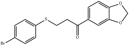 1-(1,3-BENZODIOXOL-5-YL)-3-[(4-BROMOPHENYL)SULFANYL]-1-PROPANONE Struktur