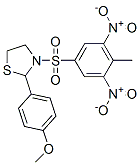 Thiazolidine, 2-(4-methoxyphenyl)-3-[(4-methyl-3,5-dinitrophenyl)sulfonyl]- (9CI) Struktur