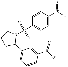 Thiazolidine, 2-(3-nitrophenyl)-3-[(4-nitrophenyl)sulfonyl]- (9CI) Struktur