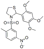 Thiazolidine, 3-[(2-methyl-5-nitrophenyl)sulfonyl]-2-(2,4,5-trimethoxyphenyl)- (9CI) Struktur