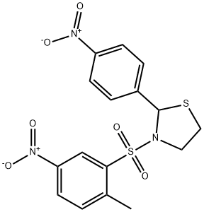 Thiazolidine, 3-[(2-methyl-5-nitrophenyl)sulfonyl]-2-(4-nitrophenyl)- (9CI) Struktur