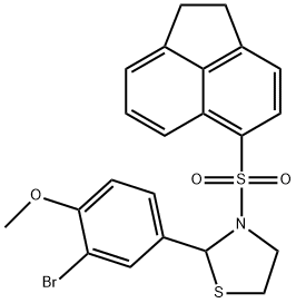 Thiazolidine, 2-(3-bromo-4-methoxyphenyl)-3-[(1,2-dihydro-5-acenaphthylenyl)sulfonyl]- (9CI) Struktur