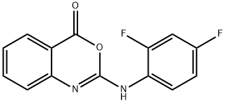 2-(2,4-DIFLUOROANILINO)-4H-3,1-BENZOXAZIN-4-ONE Struktur