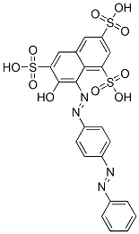 7-Hydroxy-8-[4-(phenylazo)phenylazo]-1,3,6-naphthalenetrisulfonic acid Struktur