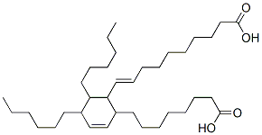 6-(9-carboxy-1-nonenyl)-4,5-dihexylcyclohex-2-ene-1-octanoic acid Struktur