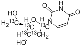 [1',2',3',4',5'-13C5]2'-DEOXYURIDINE Struktur