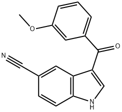 3-(3-methoxy-benzoyl)-1H-indole-5-carbonitrile Struktur