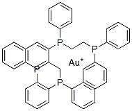 bis(1,2-bis(diphenylphosphino)ethane)gold(I) Struktur