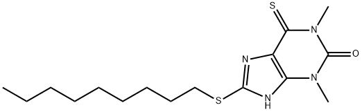 1,3,6,7-Tetrahydro-1,3-dimethyl-8-(nonylthio)-6-thioxo-2H-purin-2-one Struktur