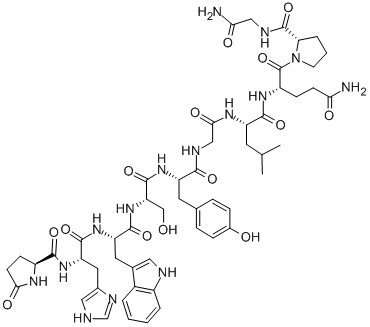 PYR-HIS-TRP-SER-TYR-GLY-LEU-GLN-PRO-GLY-NH2 Struktur