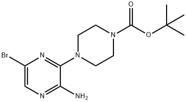 1-Boc-4-(3-amino-6-bromopyrazin-2-yl)piperazine Struktur