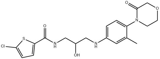 2-Thiophenecarboxamide, 5-chloro-N-[2-hydroxy-3-[[3-methyl-4-(3-oxo-4-morpholinyl)phenyl]amino]propyl]- Struktur