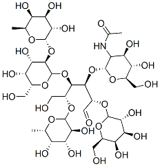 N-[(2R,3R,4R,5S,6R)-2-[(2R,3S,4R,5R)-4-[(2R,3R,4S,5R,6R)-4,5-dihydroxy-6-(hydroxymethyl)-3-[(2S,3S,4R,5S,6S)-3,4,5-trihydroxy-6-methyloxan-2-yl]oxyoxan-2-yl]oxy-6-hydroxy-1-oxo-2-[(2R,3R,4S,5R,6R)-3,4,5-trihydroxy-6-(hydroxymethyl)oxan-2-yl]oxy-5-[(2S,3S,4R,5S,6S)-3,4,5-trihydroxy-6-methyloxan-2-yl]oxyhexan-3-yl]oxy-4,5-dihydroxy-6-(hydroxymethyl)oxan-3-yl]acetamide Struktur