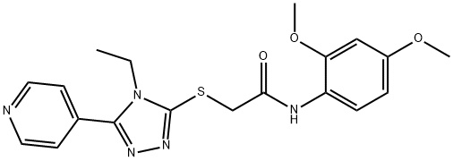 N-(2,4-dimethoxyphenyl)-2-{[4-ethyl-5-(4-pyridinyl)-4H-1,2,4-triazol-3-yl]sulfanyl}acetamide Struktur