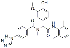 Benzeneacetamide, N-(2,6-dimethylphenyl)-4-hydroxy-3-methoxy-alpha-[methyl[4-(1H-tetrazol-1-yl)benzoyl]amino]- (9CI) Struktur