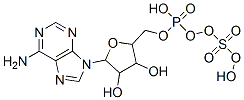 6-amino-9-[3,4-dihydroxy-5-[(hydroxy-sulfooxy-phosphoryl)oxymethyl]oxolan-2-yl]-purine Struktur