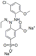 disodium 2-[3-(5-chloro-2-methoxyphenyl)-1-ethyltriazen-2-yl]-5-sulphonatobenzoate Struktur